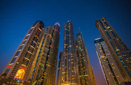 DUBAI, UAE - NOVEMBER 3: Dubai Marina. UAE. November 3, 2013. Dubai was the fastest developing city in the world between 2002 and 2008.のeditorial素材