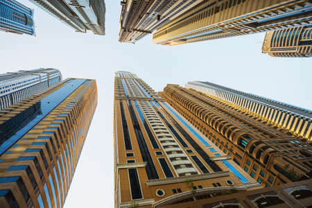 DUBAI, UAE - NOVEMBER 3: Dubai Marina. UAE. November 3, 2013. Dubai was the fastest developing city in the world between 2002 and 2008.のeditorial素材