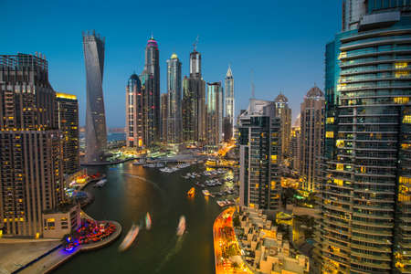 DUBAI, UAE - NOVEMBER 2: Dubai Marina. UAE. November 2, 2013. Dubai was the fastest developing city in the world between 2002 and 2008.のeditorial素材