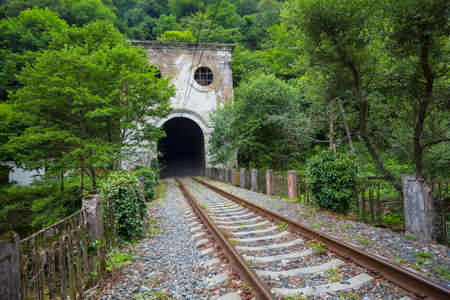 Railroad tunnel Psyrtsha station in New Athos, Abkhaziaの写真素材