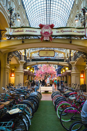 MOSCOW, RUSSIA March 18, 2014: GUM main universal country's store. It is the integral part of the Russian history. This year GUM celebrates its 120th anniversaryのeditorial素材