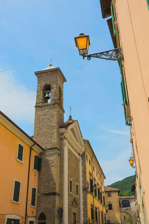 typical Italian street in a small provincial town of Tuscan, Italy, Europeの写真素材