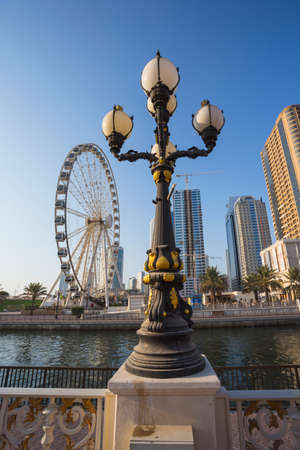 SHARJAH, UAE - OCTOBER 28: Sharjah - third largest and most populous city in United Arab Emirates, on October 28, 2013.  It is the most industrialized emirate in UAE.のeditorial素材