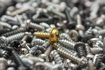 texture of the screws in different colors