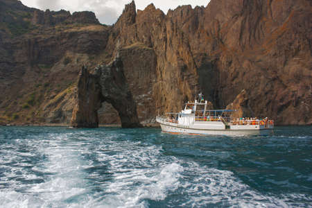 Island Golden Gate in the vicinity of Koktebel in Crimeaの写真素材