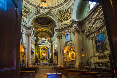 BOLOGNA, ITALY - JUNE 25, 2014: Main altar of baroque church Santa Maria della Vita designed in year...