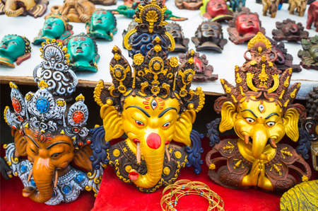 Indian decorative masks in the markets of different cities of Goaの写真素材