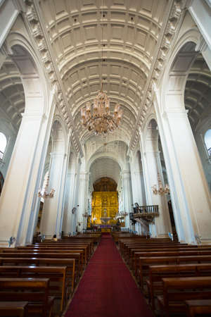 India, Goa, March 8, 2017. Old Goa. Across the Senate Square sits the Se Cathedral de Santa Catarina, known as Se Cathedral, the largest church in India dedicated to St Catherine of Alexandria.のeditorial素材