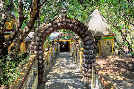 ancient abandoned temple in the jungle of India, Goaの写真素材