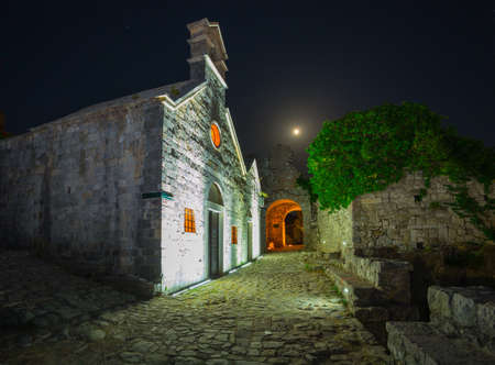 Montenegro. August 4, 2017. The narrow streets of the Old Town Bar in the evening. Europe....