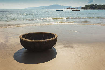 Fishing boats in marina at Nha Trang, Vietnamの写真素材