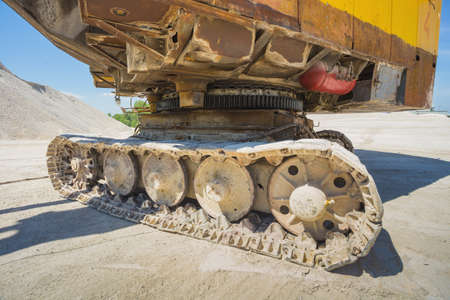 Career excavator for mining of limestone and gravelの写真素材