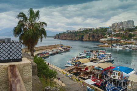 Turkey. May 17, 2017 The ancient port of the old city of Antalyaのeditorial素材