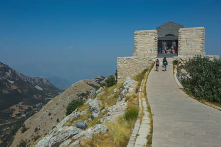 Montenegro, Cetinje. 7 August 2017. Mausoleum of Negosh - the tomb of the last spiritual ruler of Montenegro, Metropolitan Peter II Petrovich-Negosh, is located on the top of the mountain Lovcen.のeditorial素材