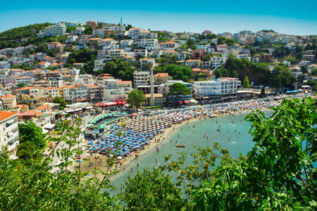 Ulcinj, Montenegro, July 28, 2017. The coast of the southernmost Montenegrin town of Ulcinj (5th century BC)のeditorial素材