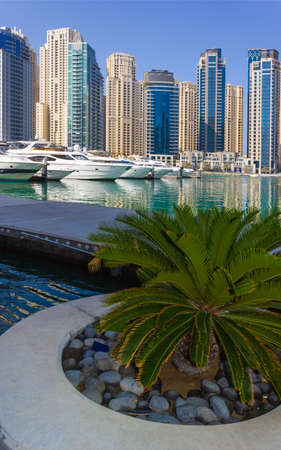DUBAI, UAE - NOVEMBER 16: Yacht Club in Dubai Marina. UAE. November 16, 2012. Dubai was the fastest developing city in the world between 2002 and 2008.のeditorial素材