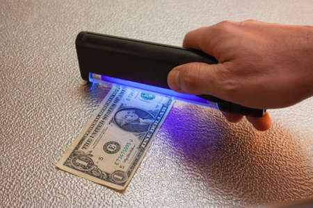 checking money in the bankの写真素材