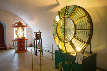 Russia, Kronstadt, November 14, 2017. Museum of lighthouses in the Kronstadt near St. Petersburgのeditorial素材