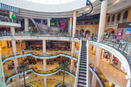 SHARJAH, UAE - OCTOBER 29, 2013: Central Souq Mega Mall of Sharjah opened on December 2001 and becoming one of leading retail and leisure destinations in UAE. It is one of largest malls in UAE at 800,000 sq. ft.のeditorial素材