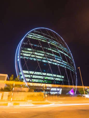 ABU DHABI, UAE - NOVEMBER 5: The Aldar headquarters building is the first circular building of its...