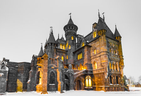 SAMARA, RUSSIA - January 8, 2021: Tourist center Castle Garibaldi in the village Hryaschevka near the city of Togliatti, Samara region, Russia.のeditorial素材