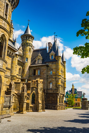 SAMARA, RUSSIA - May 21, 2019: Tourist center Castle Garibaldi in the village Hryaschevka near the city of Togliatti, Samara region, Russia.のeditorial素材