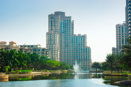 DUBAI, UAE - NOVEMBER 12: High rise buildings and streets nov 12. 2012 in Dubai, UAEのeditorial素材