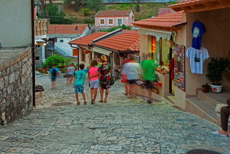 Montenegro. August 4, 2017. The narrow streets of the Old Town Bar in the evening. Europe. Montenegroのeditorial素材