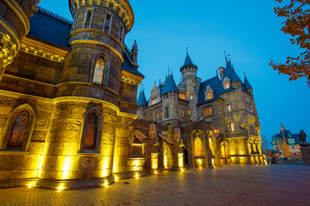 SAMARA, RUSSIA - November 2, 2020: Tourist center Castle Garibaldi in the village Hryaschevka near the city of Togliatti, Samara region, Russia.のeditorial素材