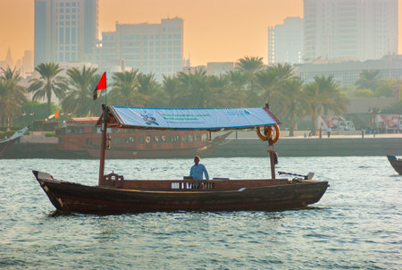 DUBAI, UAE - NOVEMBER 13: Boats on the Bay Creek in Dubai, UAE nov 13 2012