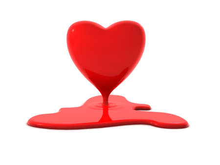 bleeding or melting heart. Perfect symbol for valentines day, burning love or a broken heart.の写真素材