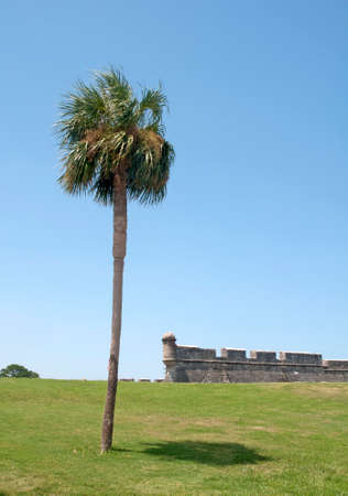 Walls of the old Castillo de San Marcos fort in St. Augustine, Floridaのeditorial素材