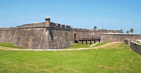 Walls of the old Castillo de San Marcos fort in St. Augustine, Floridaのeditorial素材