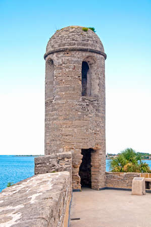Walls, tower and bay of the Castillo de San Marcos fort in St. Augustineのeditorial素材