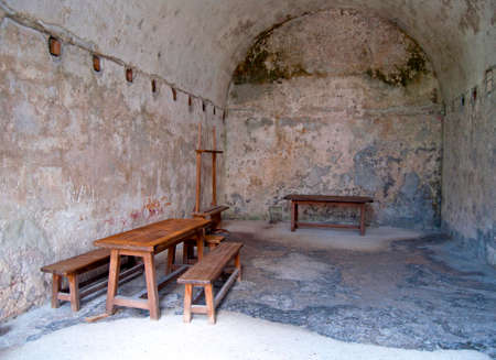 Dinning room of the old Castillo de San Marcos fort, Saint Augustineのeditorial素材