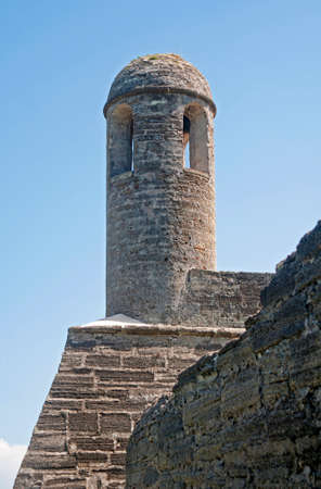 North east tower and walls of the old Castillo de San Marcos fort, in Saint Augustineのeditorial素材