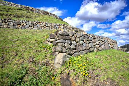 Pumapungo ruins, the ancient Inca city, in Cuenca, Ecuador, on a beautiful sunny afternoon.の写真素材