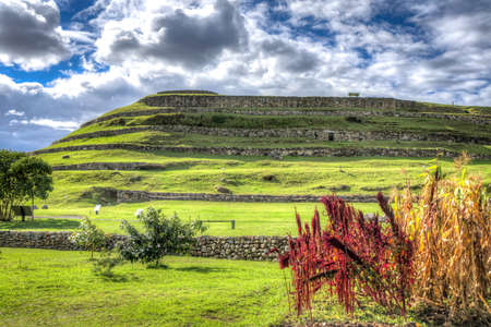 Pumapungo ruins, the ancient Inca city, in Cuenca, Ecuador, on a beautiful sunny afternoon.の写真素材