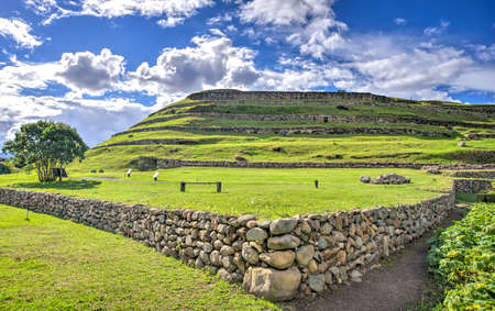 Pumapungo ruins, the ancient Inca city, in Cuenca, Ecuador, on a beautiful sunny afternoon.の写真素材