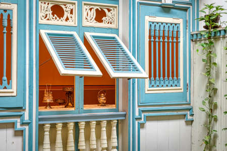 Guayaquil, Guayas, Ecuador - November, 2013: Replica of the interior of an old house from Guayaquil, at the Parque Nacional (National Park).のeditorial素材
