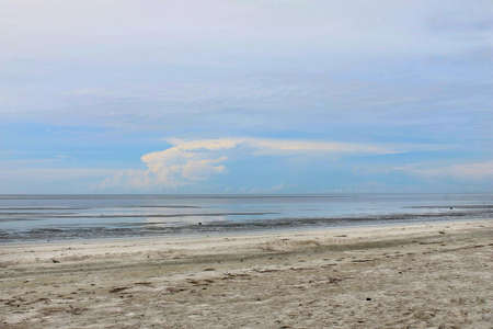 beach in the morning, tropical beach with blue sky in Thailand