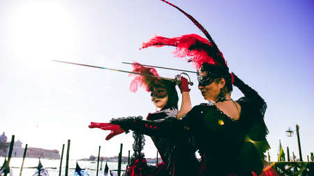 Women in Carnevale Di Venezia Veniceのeditorial素材