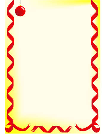 A Christmas background in red and yellow, with a bauble のイラスト素材