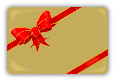 Christmas Card with Silk Ribbon and Bow のイラスト素材