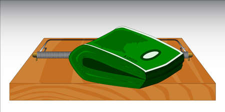 A trap baited with a bill roll のイラスト素材