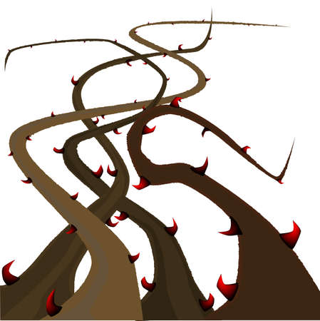 Thorns and briers growing and tangling upwards のイラスト素材