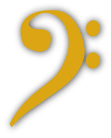 A musical bass clef isolated on a white backgroundのイラスト素材