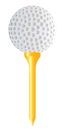 A golf ball placed on top of a golf ball tee のイラスト素材