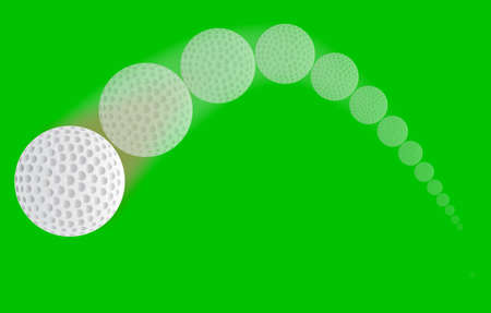 A speeding golf ball with a faded trajectory.のイラスト素材