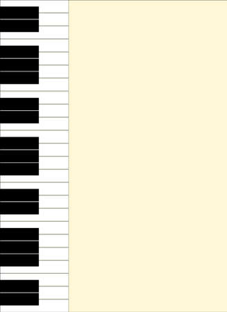 Black and white piano keys set on a parchment background のイラスト素材
